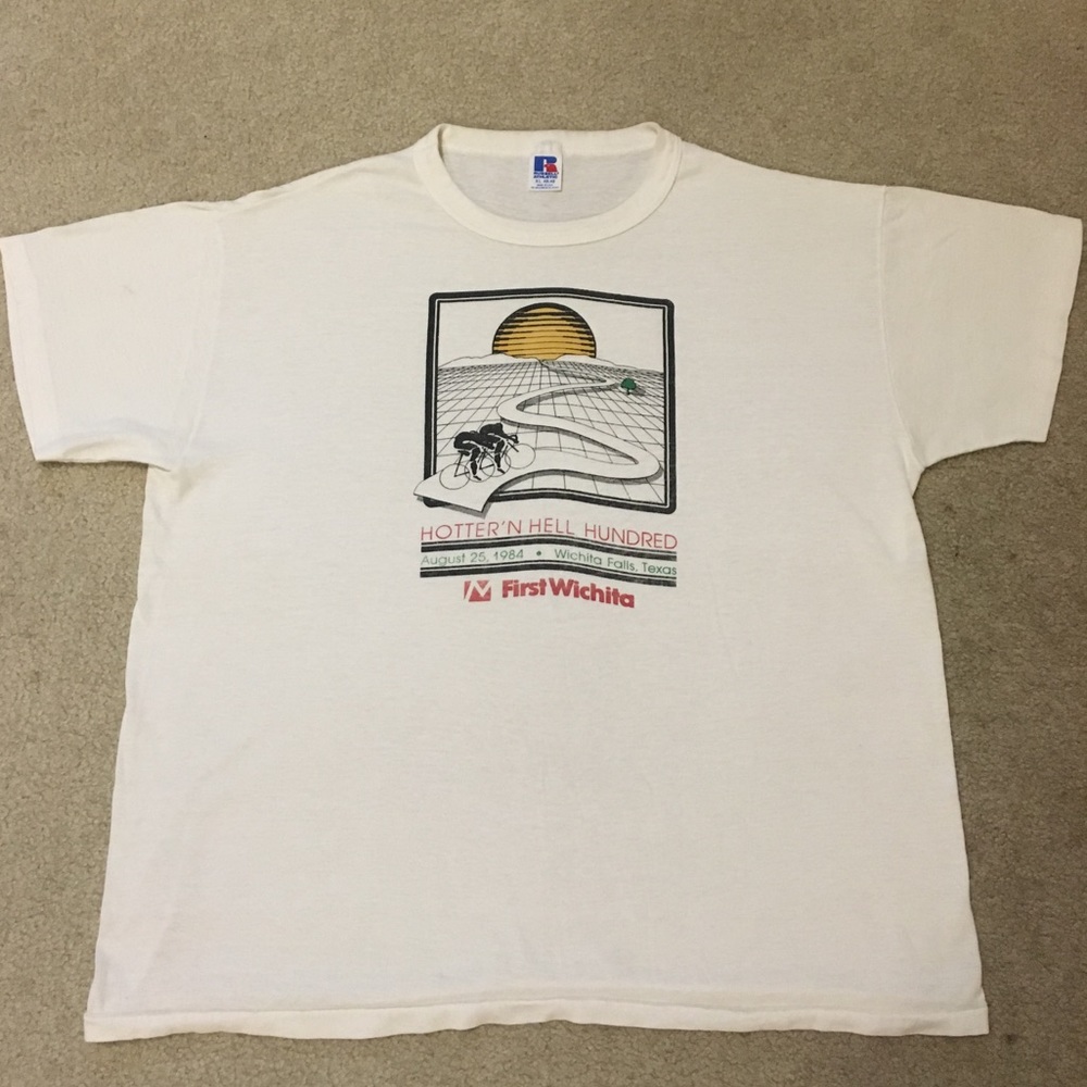 Vintage 1984 Hottern Hell Hundred bicycle t-shirt